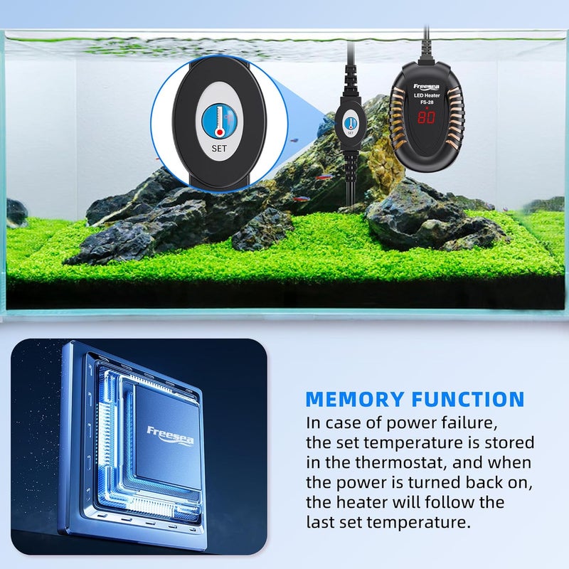 FREESEA Aquarium Fish Tank Heater: 75W Small Submersible Turtle Heater with Adjustable Temperature External Controller for Betta | Saltwater | Freshwater | 5-15 Gallon - Image 5